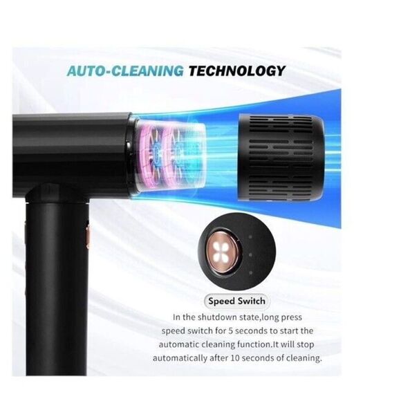 Nicebay Ionic Hair Dryer, Professional Blow Dryer with 3 Attachments Open Box - Picture 10 of 12